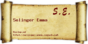 Selinger Emma névjegykártya